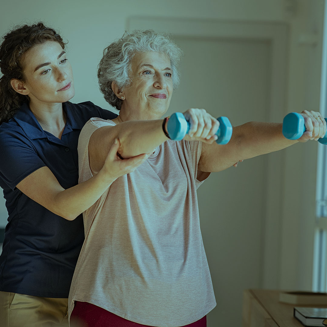 Physiotherapist with patient